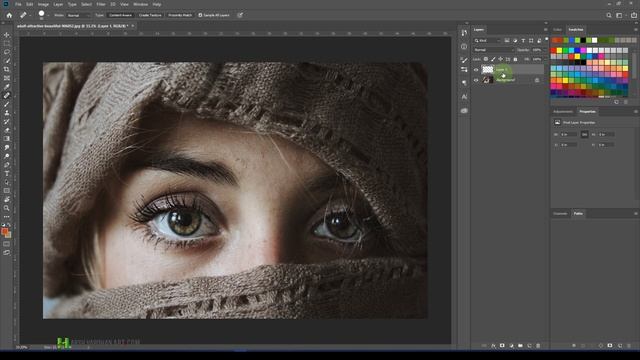 Spot Healing Brush Tool Photoshop for Portrait Retouching in Photoshop English смотреть онлайн