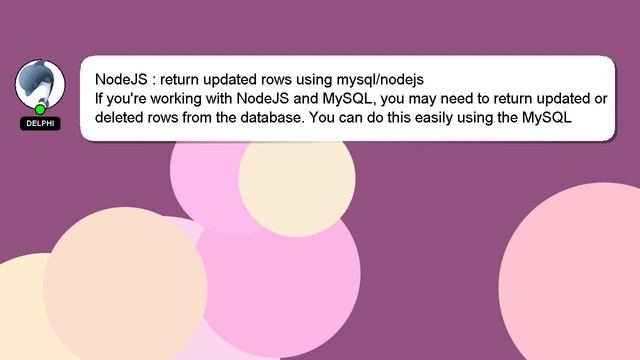 NodeJS : return updated rows using mysql/nodejs смотреть онлайн