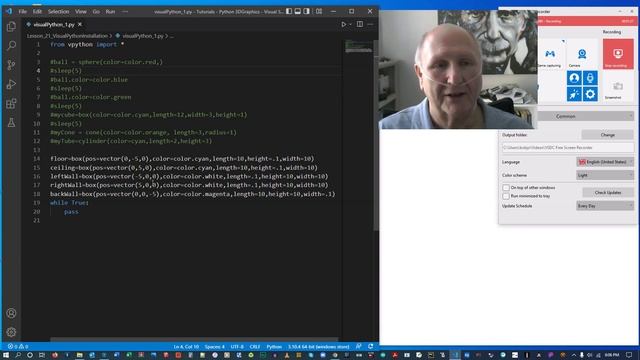 Homework Visual Python Tutorials - Lesson 1 смотреть онлайн