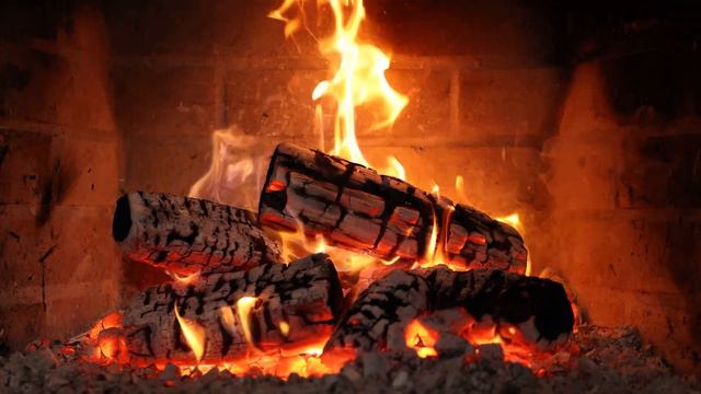 🔥Fireplace At Night 4K  (10 HOURS)🔥Relaxing Fireplace With Burning Logs And Crackling Fire Sounds