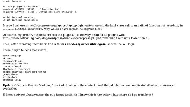 Wordpress: Call to undefined function get_userdata in user.php смотреть онлайн