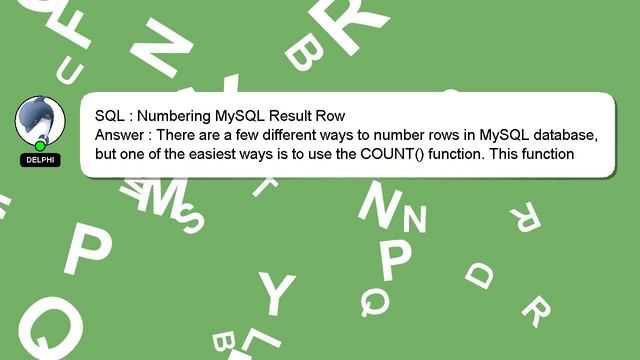 SQL : Numbering MySQL Result Row смотреть онлайн