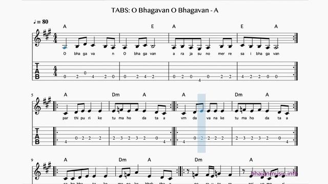 O Bhagavan Araja Suno Mere chords, guitar tabs & lyrics - A смотреть онлайн