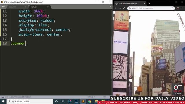 How to Place VIDEO inside Text | Html5 CSS3 Tutorial смотреть онлайн