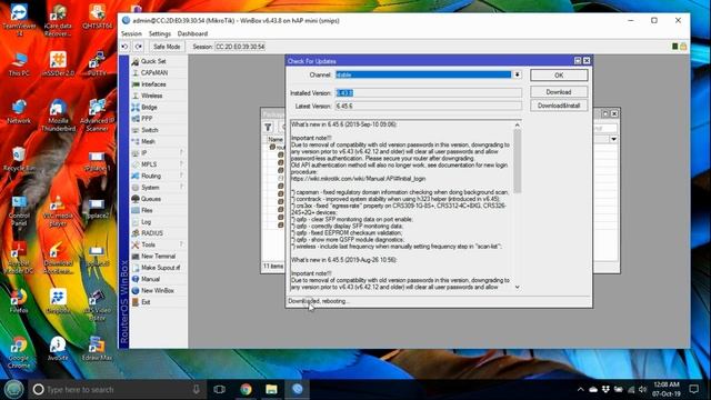 MikroTik Router OS and Firmware upgrade using Winbox смотреть онлайн