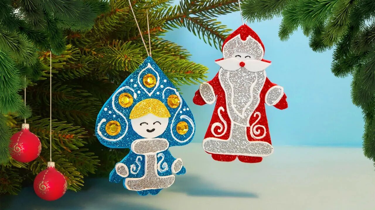 Дед Мороз и Снегурочка из фоамирана своими руками смотреть онлайн