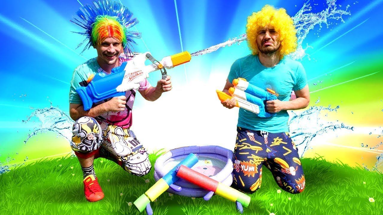 Nerf Gun Games: Water Guns Fight With Nerf Super Soaker Hydro! Funny Games & Pranks With Water