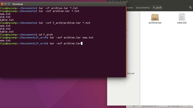 Linux команда tar - архивация и разархивация файлов. смотреть онлайн