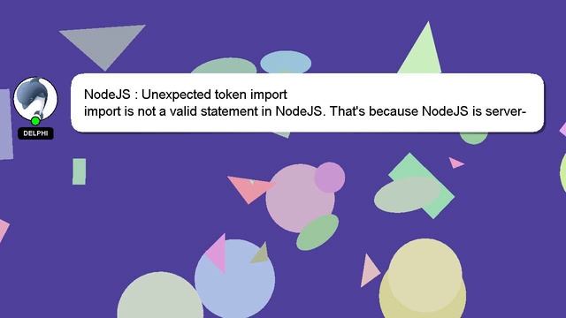 NodeJS : Unexpected token import смотреть онлайн