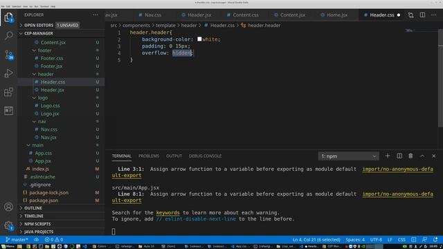 Programação Web II - Aula 10 - React - Parte 9 - Criando os Componente Header e Conteudo смотреть онлайн