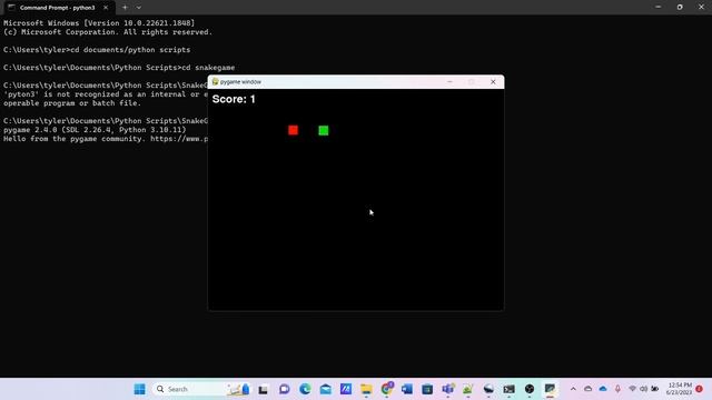 Python Snake Game 2.0 Demo using Pygame смотреть онлайн