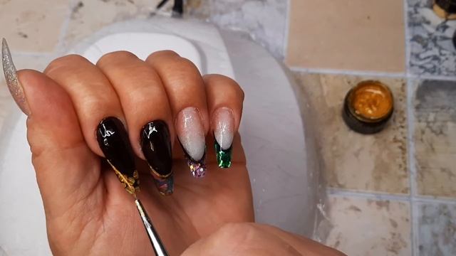 *127*Выкладной Френч.Форма Балерина.Дизайн Стемпинг. смотреть онлайн