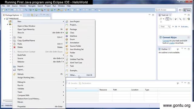 Core Java Tutorials 06 - Running first Java program using Eclipse IDE - HelloWorld смотреть онлайн