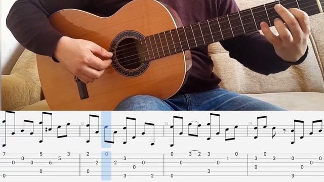 Старинная Французская мелодия на гитаре (Табы и ноты) смотреть онлайн