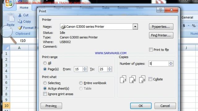 SARVAVASI ONLINE :Microsoft Excel 2007:Office Button: Print Preview-DAY-7 смотреть онлайн