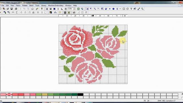 Схема вышивки крестом по фото. Розы. Для начинающих. Pattern Maker, Cross stitch pattern design смотреть онлайн