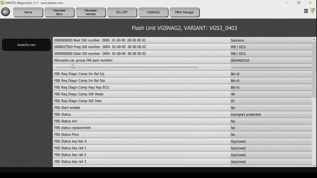 Mercedes FBS4 VGSNAG2 TCU renew procedure using AVDI and MN027 смотреть онлайн