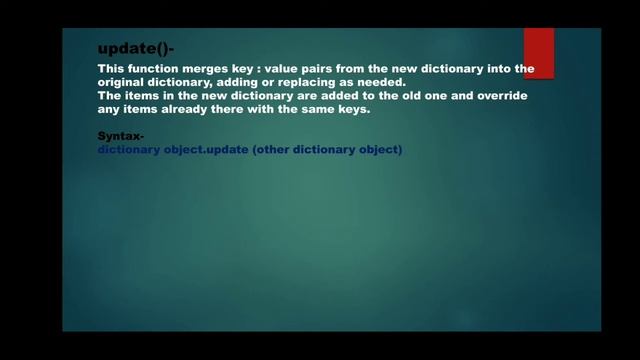 Dictionary Function Part-2 смотреть онлайн