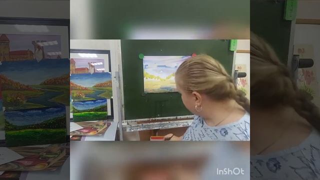 Осенний этюд акварелью. смотреть онлайн