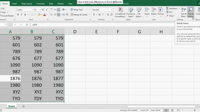 How to find Row differences in Excel смотреть онлайн