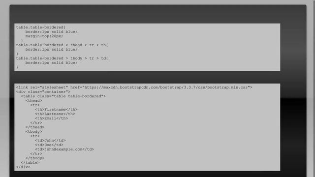 How to change the border color of bootstrap table using inline css смотреть онлайн