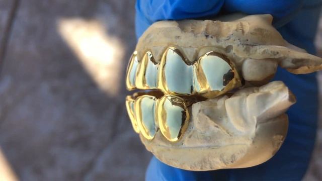 Custom Grillz Gold Plated Over Solid 925 Sterling Silver 8 on 8 Teeth Grills смотреть онлайн