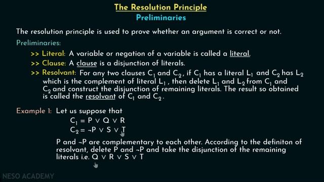 The Resolution Principle (Preliminaries) смотреть онлайн