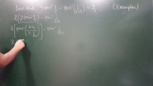 ITF - [EXEMPLAR] - Ex #20 Prove that : 4 tan^-1 1/5 - tan^-1 1/239 = pi/4 смотреть онлайн