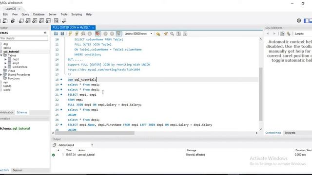 FULL OUTER JOIN in MySQL смотреть онлайн