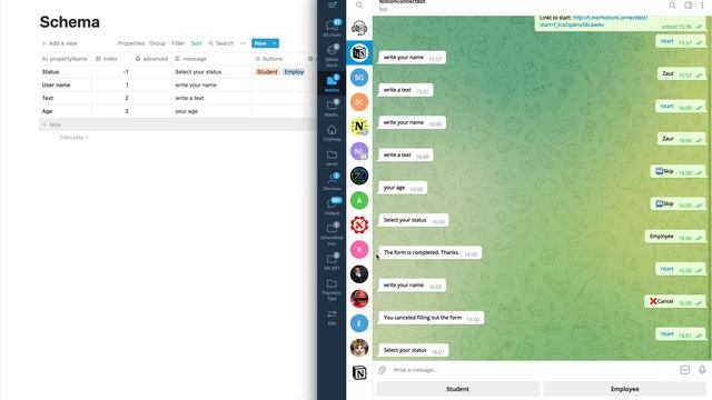 NotionConnectBot - create new form. смотреть онлайн