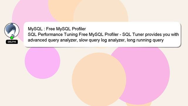 MySQL : Free MySQL Profiler смотреть онлайн