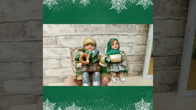 Игрушка из ваты на елку "На качелях" смотреть онлайн