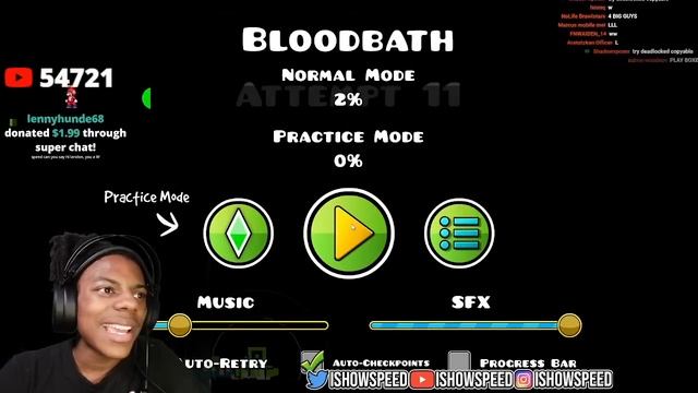 IShowSpeed Plays Geometry Dash (FULL VIDEO) смотреть онлайн