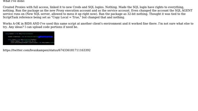 Databases: SQL Server 2014 SSIS Package Ignores Script Task when running as AGENT (2 Solutions!!) смотреть онлайн