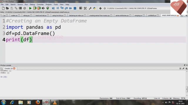 #Dataframe 1:Creating an empty DataFrame смотреть онлайн