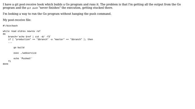 Git post-receive hook hanging (2 Solutions!!) смотреть онлайн