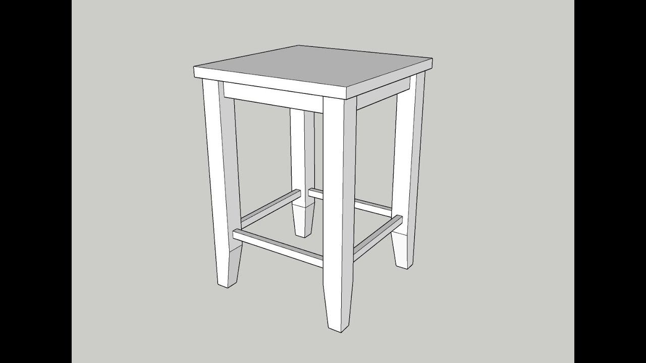 Рисуем табурет в SketchUp смотреть онлайн