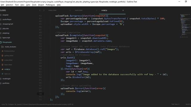 Photo Uploader & Image Gallery Using AngularJS/Firebase - Save Image details to database (Part 4) смотреть онлайн