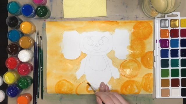 Чебурашка. Мультипликационный персонаж. Герой мультфильма. Советский мультик. Как нарисовать? смотреть онлайн