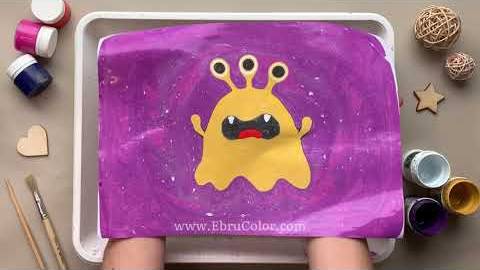 Четвертый видеоурок из серии волшебные Эбру-монстрики смотреть онлайн