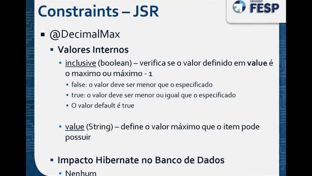 Bean Validation 1.1 - 30/04/2020 - FESP-PR смотреть онлайн