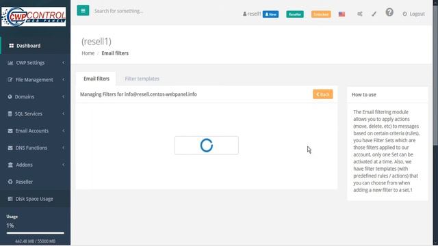 CWP - User Panel: Email Filters management смотреть онлайн