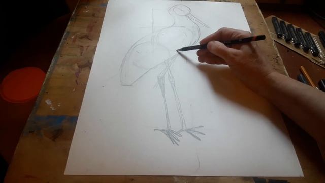 Рисуем аиста графически смотреть онлайн