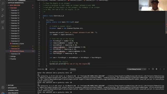 LIVE! Java Exercise 2.6 смотреть онлайн