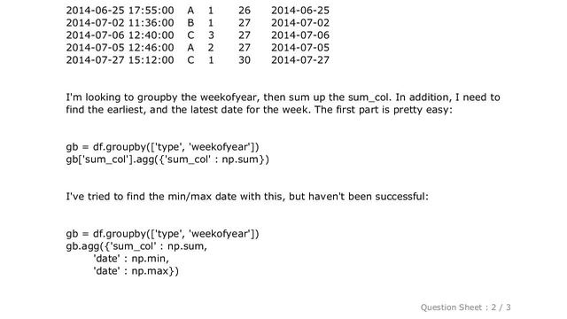 Pandas : Max and Min date in pandas groupby смотреть онлайн