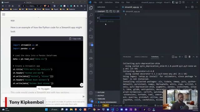 Watch me Build a Streamlit App using ChatGPT and Python in Real Time! смотреть онлайн