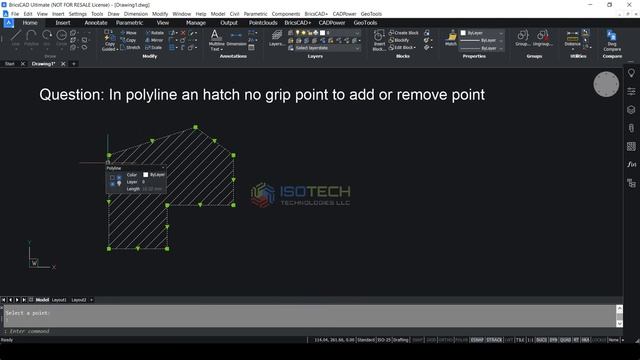 BricsCAD Q/A: 6 How to add or remove vertex in Polyline Hatch Boundary in BricsCAD using CADPower? смотреть онлайн