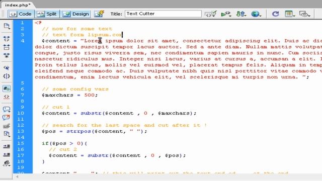 Cutting text with php смотреть онлайн
