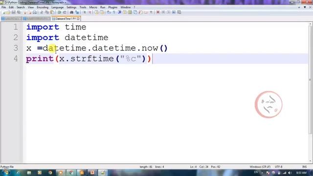 python script to print the current in date following format "Thu Now 3 08:45:16 2022" #python #shar смотреть онлайн