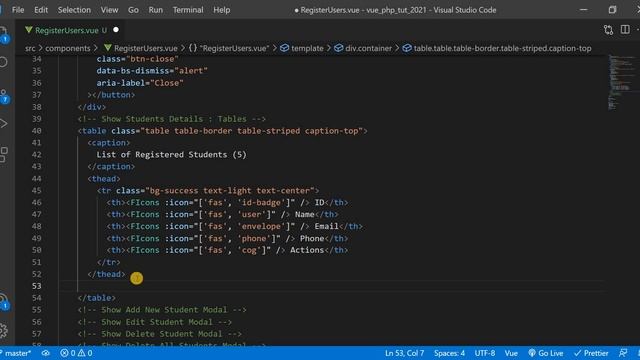 #04 Setup Table Data Structure | Student's Dashboard | VUE JS and PHP #vue_js_with_php #axios смотреть онлайн